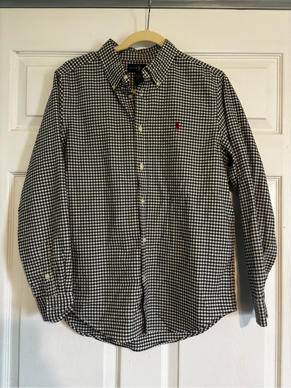 BOYS Ralph Lauren Black & White Gingham Button-Down Shirt